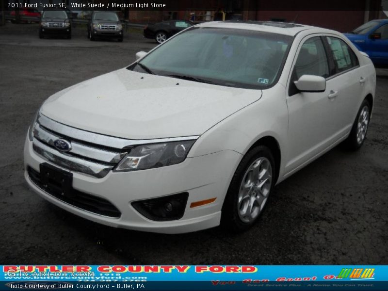 White Suede / Medium Light Stone 2011 Ford Fusion SE
