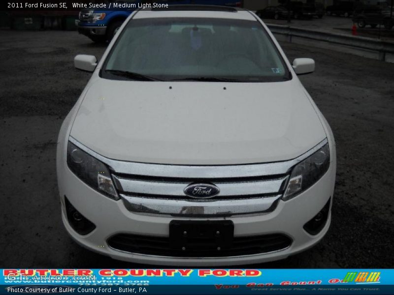 White Suede / Medium Light Stone 2011 Ford Fusion SE