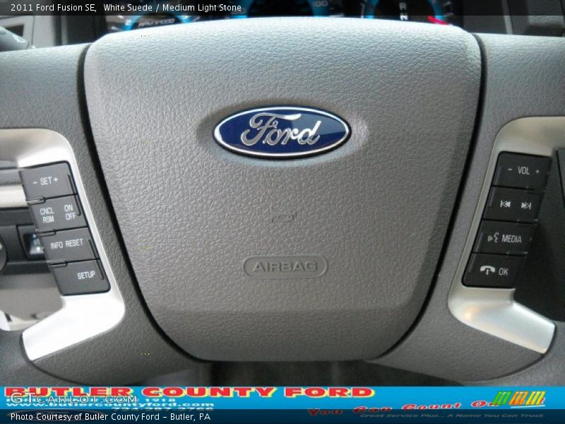 White Suede / Medium Light Stone 2011 Ford Fusion SE