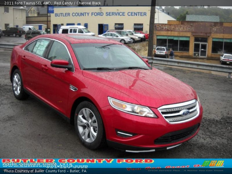Red Candy / Charcoal Black 2011 Ford Taurus SEL AWD