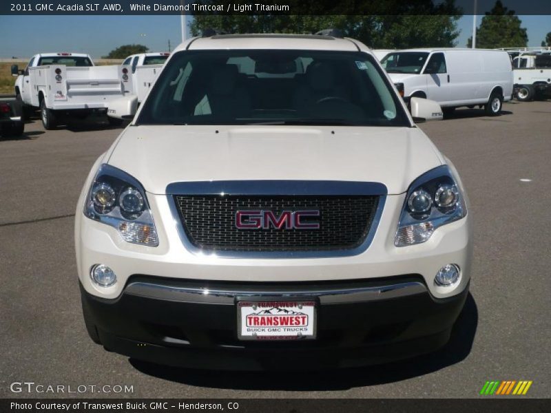 White Diamond Tintcoat / Light Titanium 2011 GMC Acadia SLT AWD