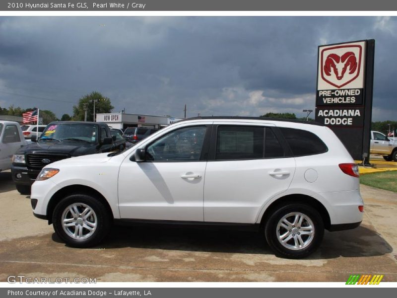 Pearl White / Gray 2010 Hyundai Santa Fe GLS