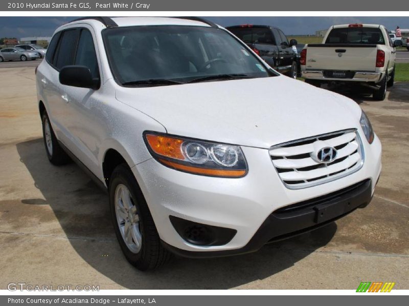 Pearl White / Gray 2010 Hyundai Santa Fe GLS