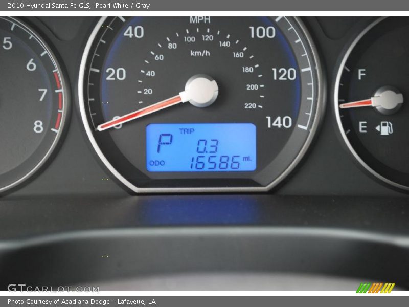Pearl White / Gray 2010 Hyundai Santa Fe GLS