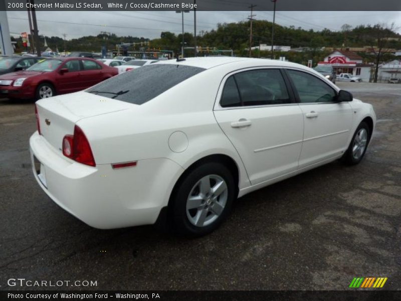White / Cocoa/Cashmere Beige 2008 Chevrolet Malibu LS Sedan