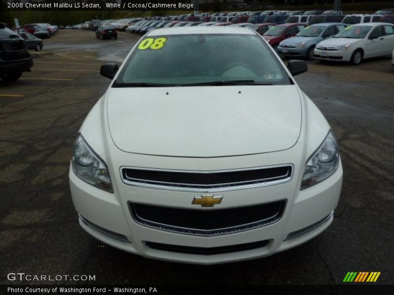 White / Cocoa/Cashmere Beige 2008 Chevrolet Malibu LS Sedan