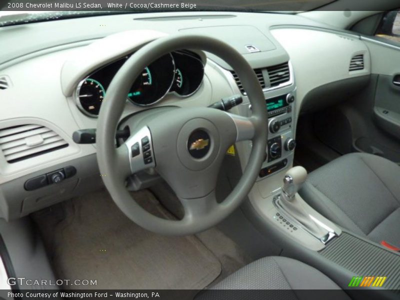White / Cocoa/Cashmere Beige 2008 Chevrolet Malibu LS Sedan