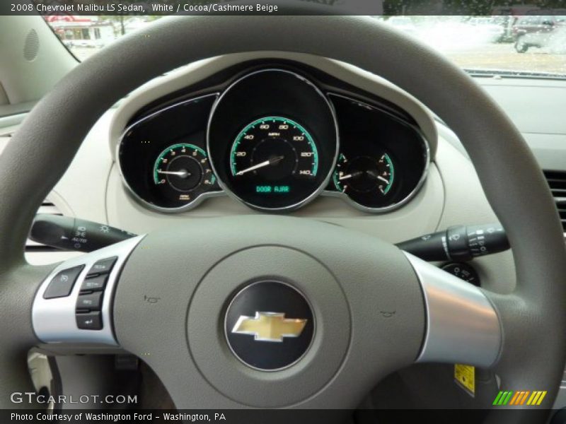 White / Cocoa/Cashmere Beige 2008 Chevrolet Malibu LS Sedan