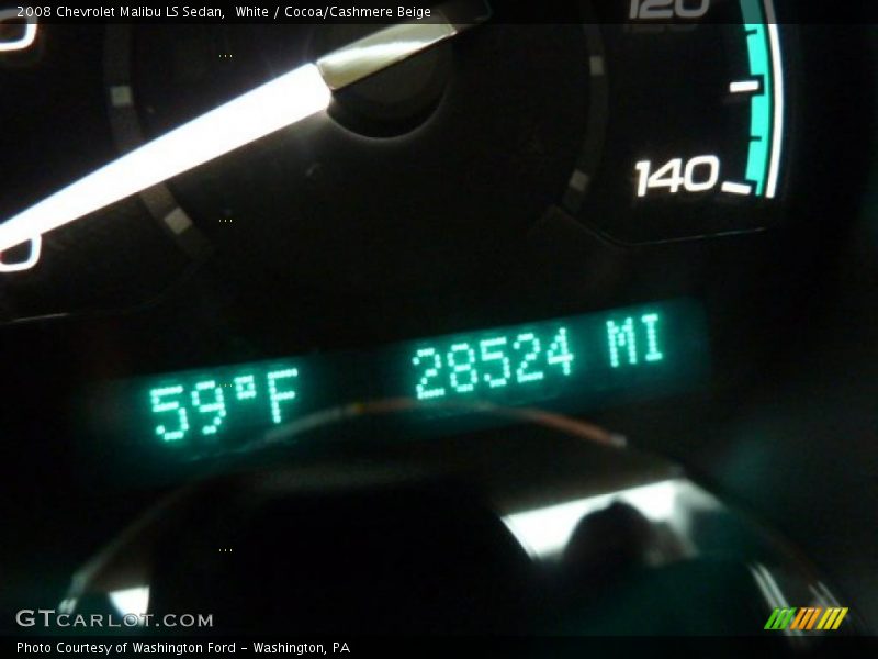 White / Cocoa/Cashmere Beige 2008 Chevrolet Malibu LS Sedan