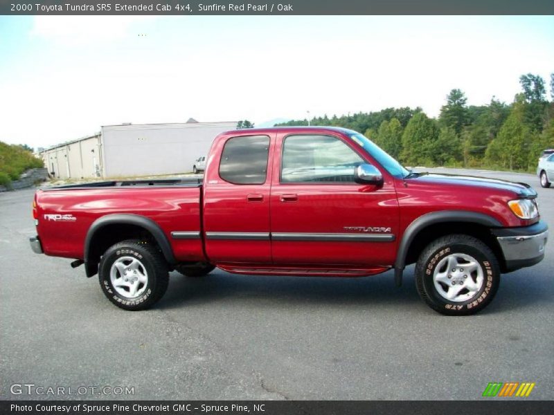 Sunfire Red Pearl / Oak 2000 Toyota Tundra SR5 Extended Cab 4x4