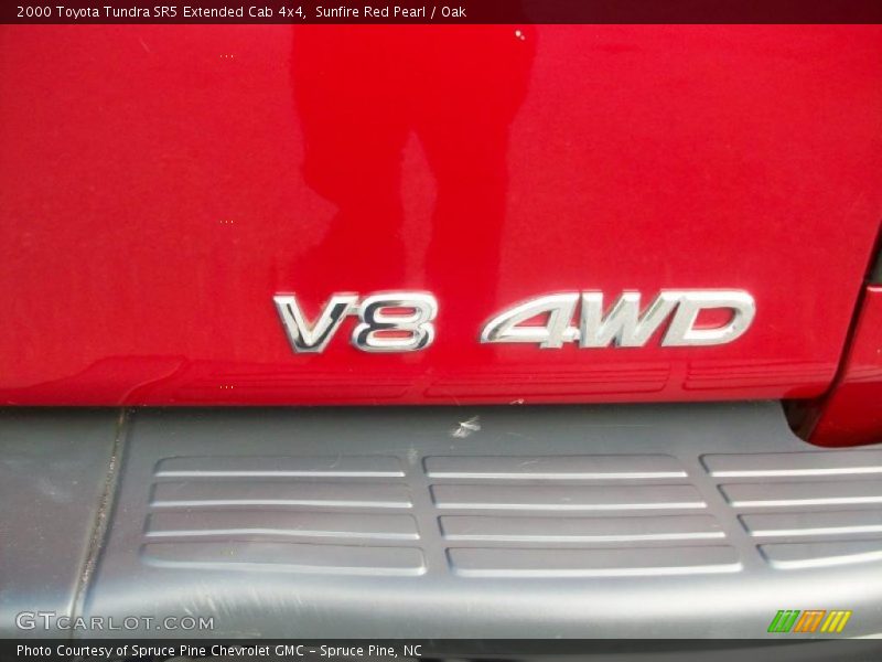 Sunfire Red Pearl / Oak 2000 Toyota Tundra SR5 Extended Cab 4x4