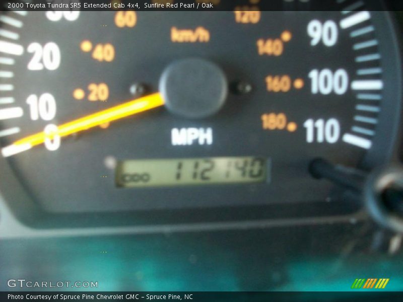Sunfire Red Pearl / Oak 2000 Toyota Tundra SR5 Extended Cab 4x4