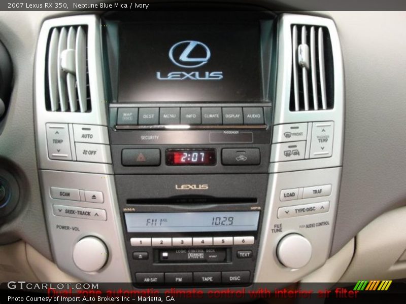 Neptune Blue Mica / Ivory 2007 Lexus RX 350