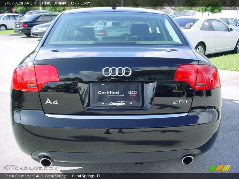 Brilliant Black / Ebony 2007 Audi A4 2.0T Sedan