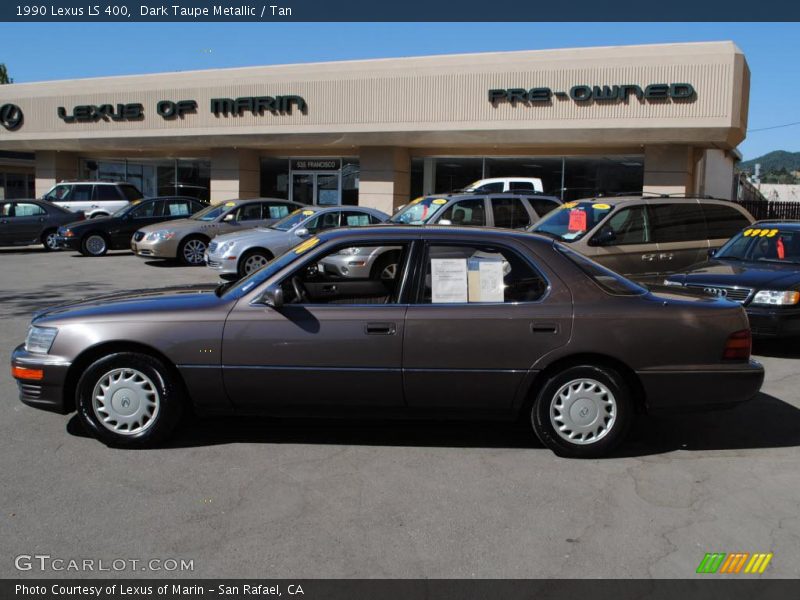 Dark Taupe Metallic / Tan 1990 Lexus LS 400