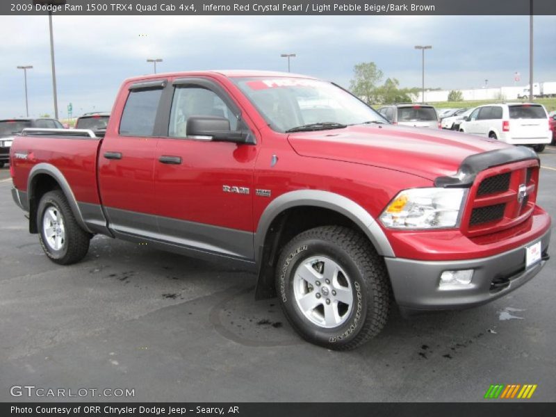 Inferno Red Crystal Pearl / Light Pebble Beige/Bark Brown 2009 Dodge Ram 1500 TRX4 Quad Cab 4x4