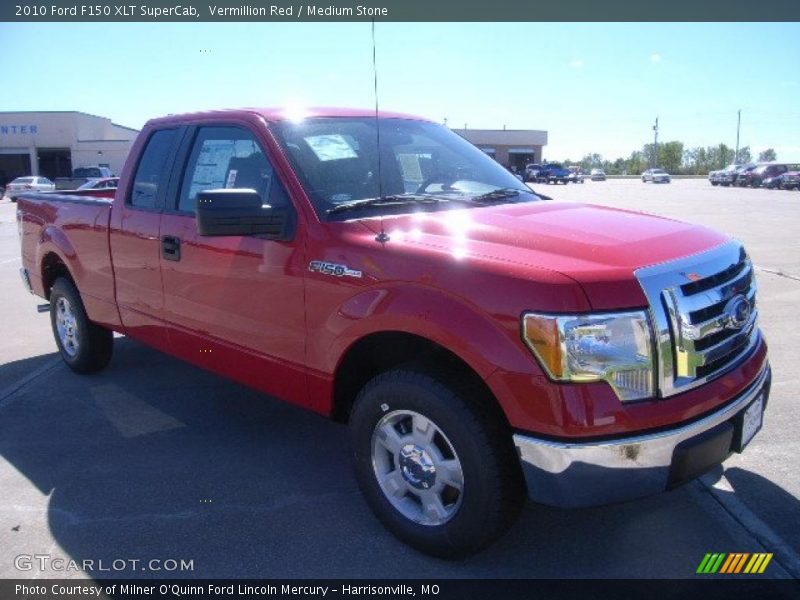 Vermillion Red / Medium Stone 2010 Ford F150 XLT SuperCab