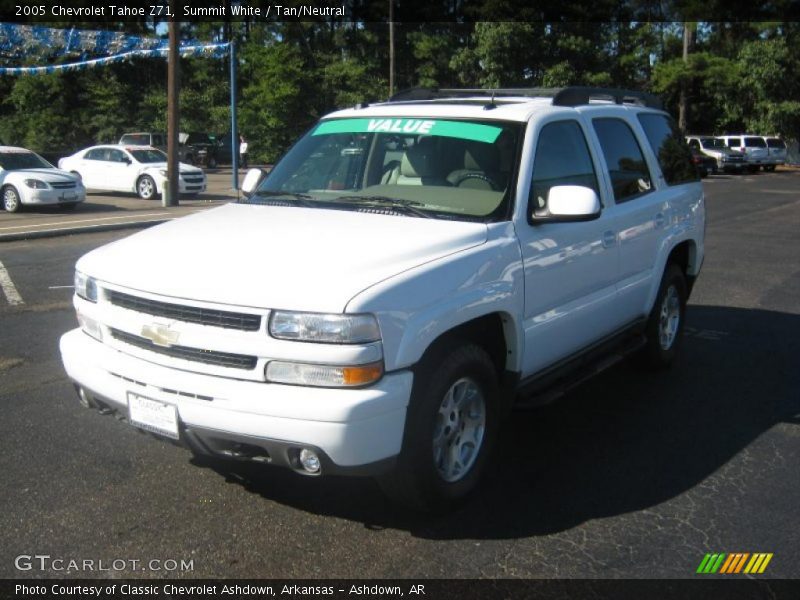 Summit White / Tan/Neutral 2005 Chevrolet Tahoe Z71