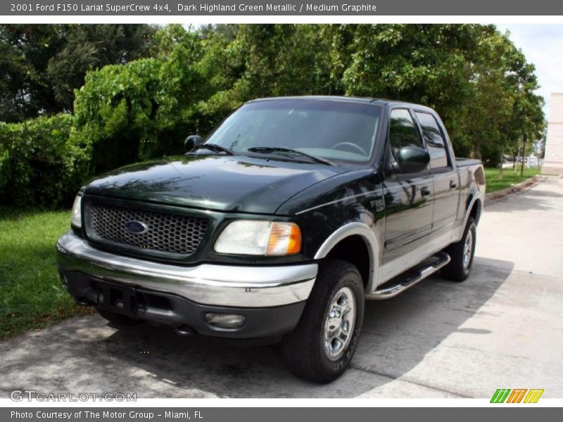 Dark Highland Green Metallic / Medium Graphite 2001 Ford F150 Lariat SuperCrew 4x4