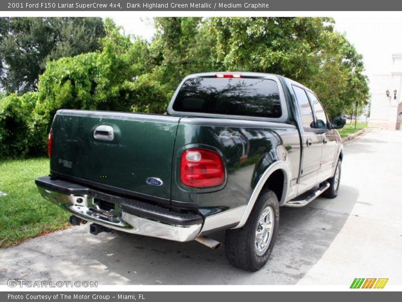 Dark Highland Green Metallic / Medium Graphite 2001 Ford F150 Lariat SuperCrew 4x4