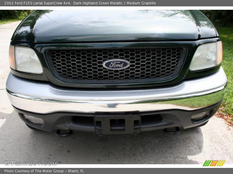 Dark Highland Green Metallic / Medium Graphite 2001 Ford F150 Lariat SuperCrew 4x4