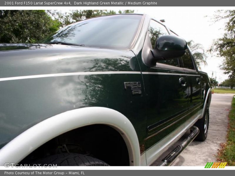 Dark Highland Green Metallic / Medium Graphite 2001 Ford F150 Lariat SuperCrew 4x4