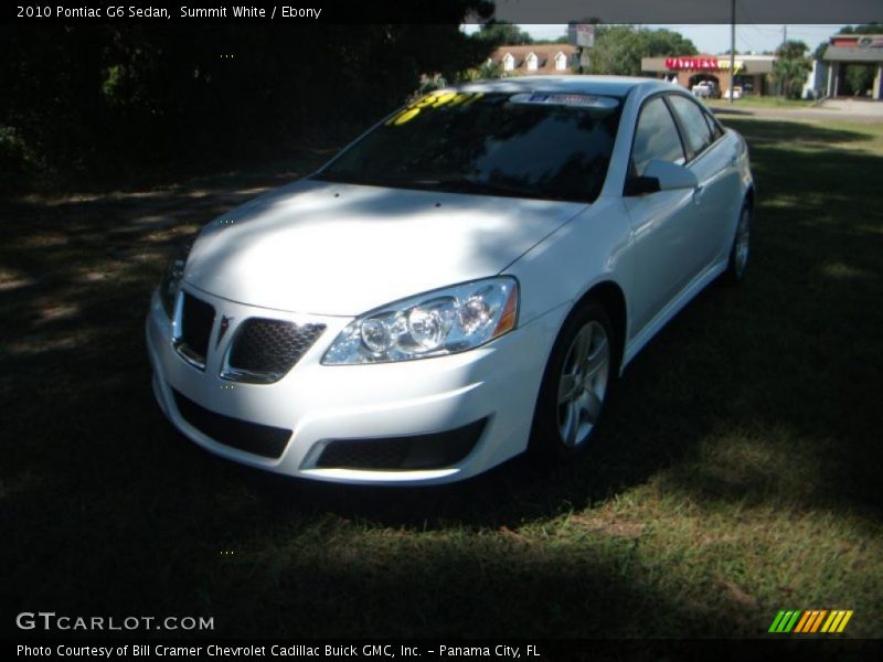 Summit White / Ebony 2010 Pontiac G6 Sedan