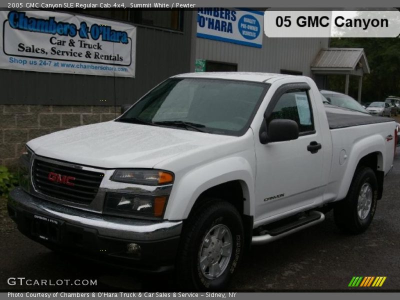 Summit White / Pewter 2005 GMC Canyon SLE Regular Cab 4x4
