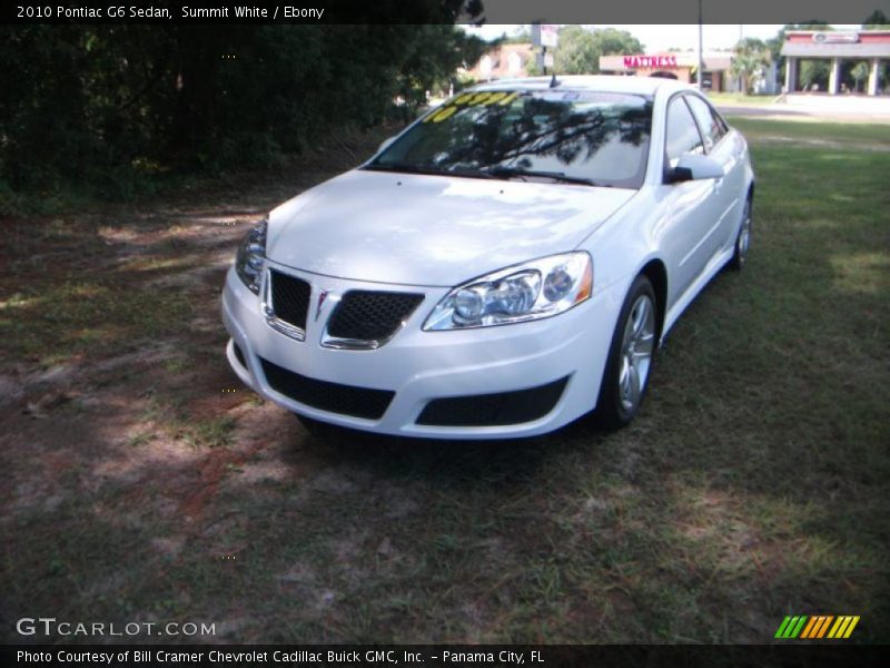 Summit White / Ebony 2010 Pontiac G6 Sedan