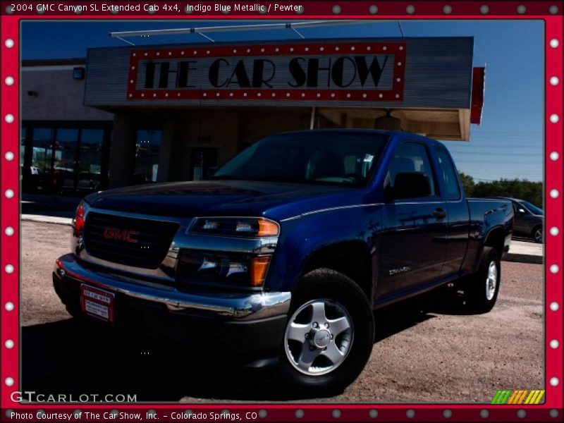 Indigo Blue Metallic / Pewter 2004 GMC Canyon SL Extended Cab 4x4