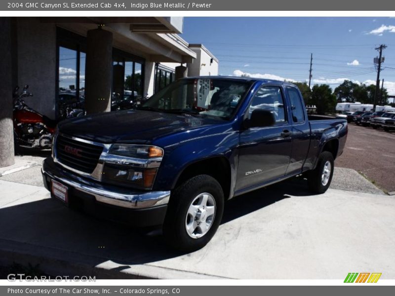Indigo Blue Metallic / Pewter 2004 GMC Canyon SL Extended Cab 4x4