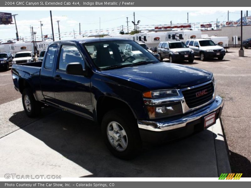 Indigo Blue Metallic / Pewter 2004 GMC Canyon SL Extended Cab 4x4