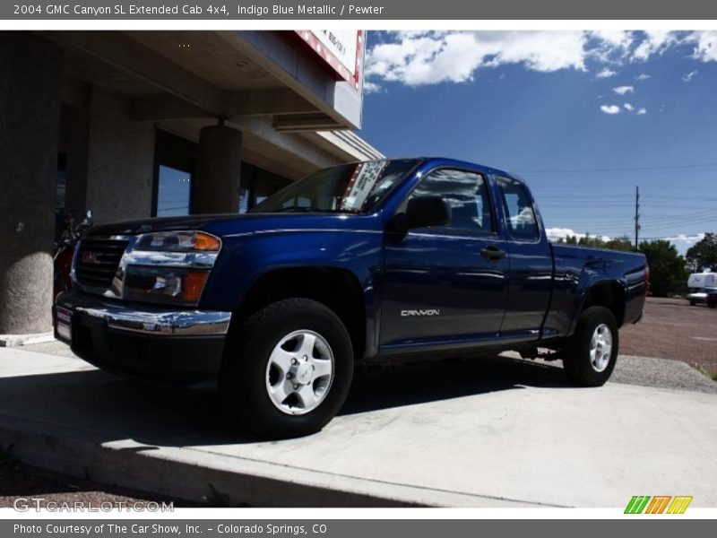 Indigo Blue Metallic / Pewter 2004 GMC Canyon SL Extended Cab 4x4
