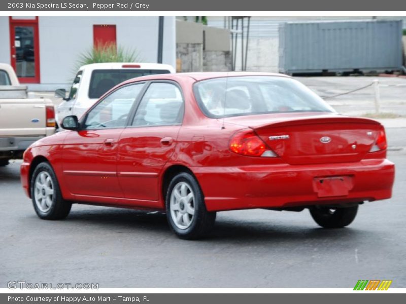 Pepper Red / Grey 2003 Kia Spectra LS Sedan