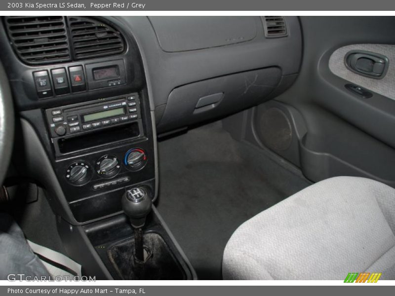 Pepper Red / Grey 2003 Kia Spectra LS Sedan
