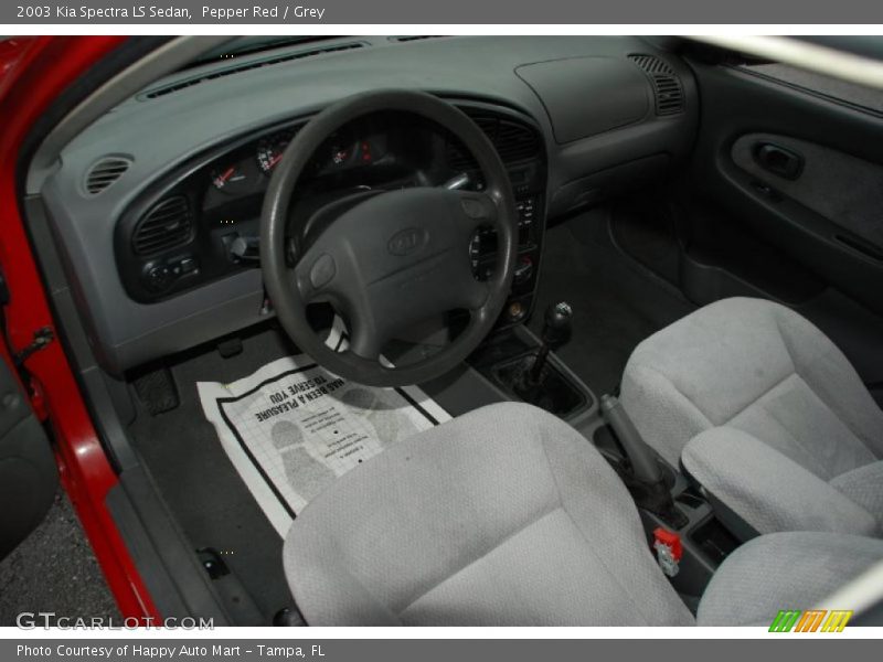 Pepper Red / Grey 2003 Kia Spectra LS Sedan