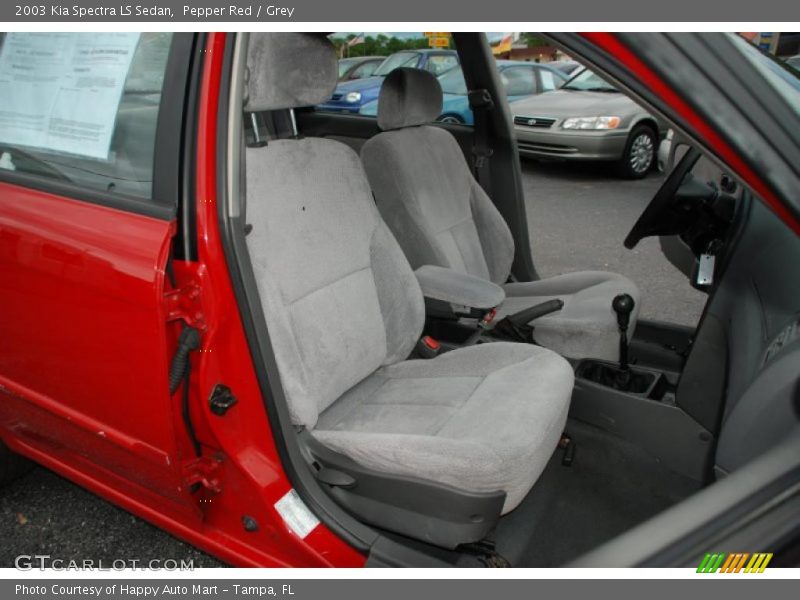 Pepper Red / Grey 2003 Kia Spectra LS Sedan