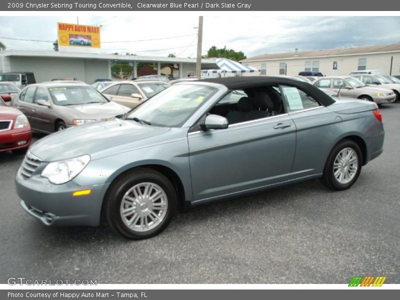 Clearwater Blue Pearl / Dark Slate Gray 2009 Chrysler Sebring Touring Convertible