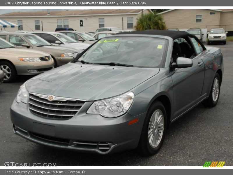 Clearwater Blue Pearl / Dark Slate Gray 2009 Chrysler Sebring Touring Convertible