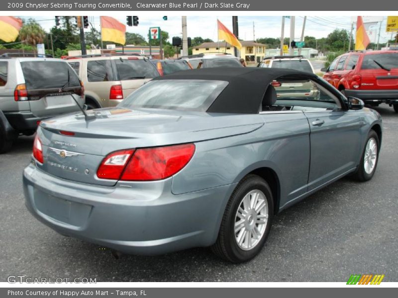 Clearwater Blue Pearl / Dark Slate Gray 2009 Chrysler Sebring Touring Convertible