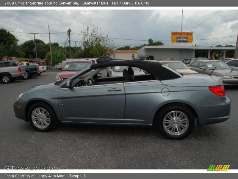 Clearwater Blue Pearl / Dark Slate Gray 2009 Chrysler Sebring Touring Convertible