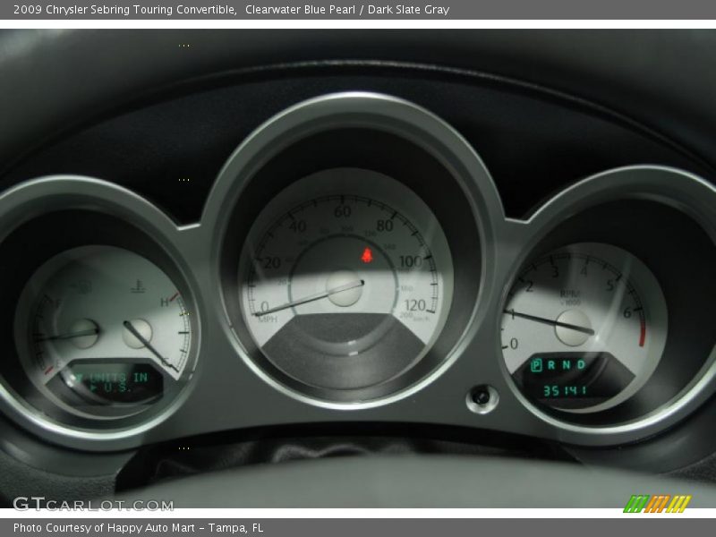 Clearwater Blue Pearl / Dark Slate Gray 2009 Chrysler Sebring Touring Convertible