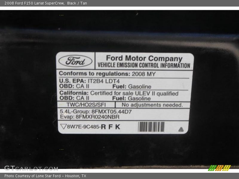 Black / Tan 2008 Ford F150 Lariat SuperCrew
