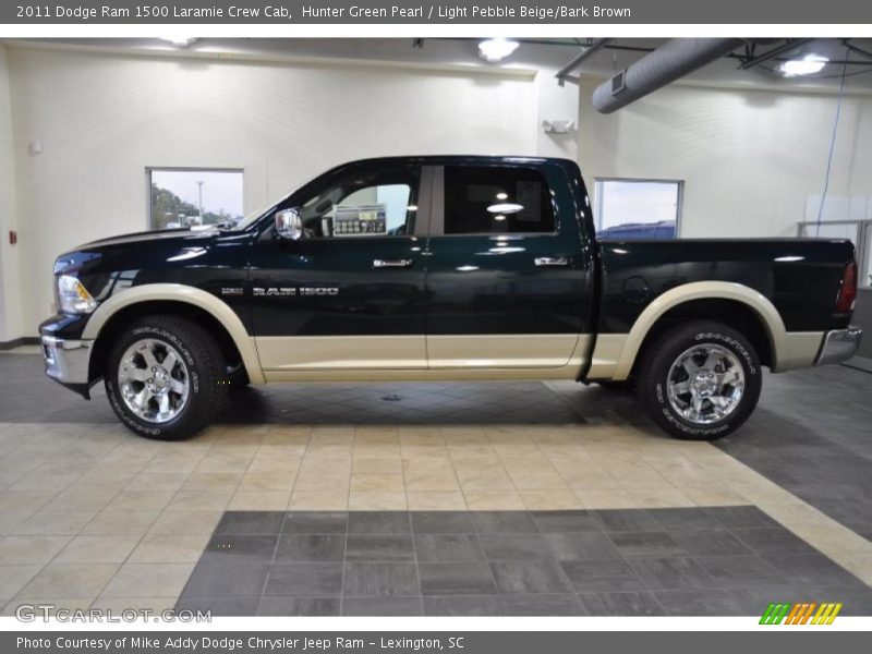 Hunter Green Pearl / Light Pebble Beige/Bark Brown 2011 Dodge Ram 1500 Laramie Crew Cab