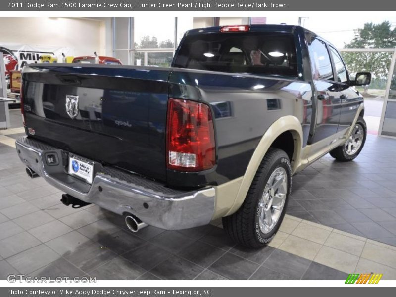 Hunter Green Pearl / Light Pebble Beige/Bark Brown 2011 Dodge Ram 1500 Laramie Crew Cab