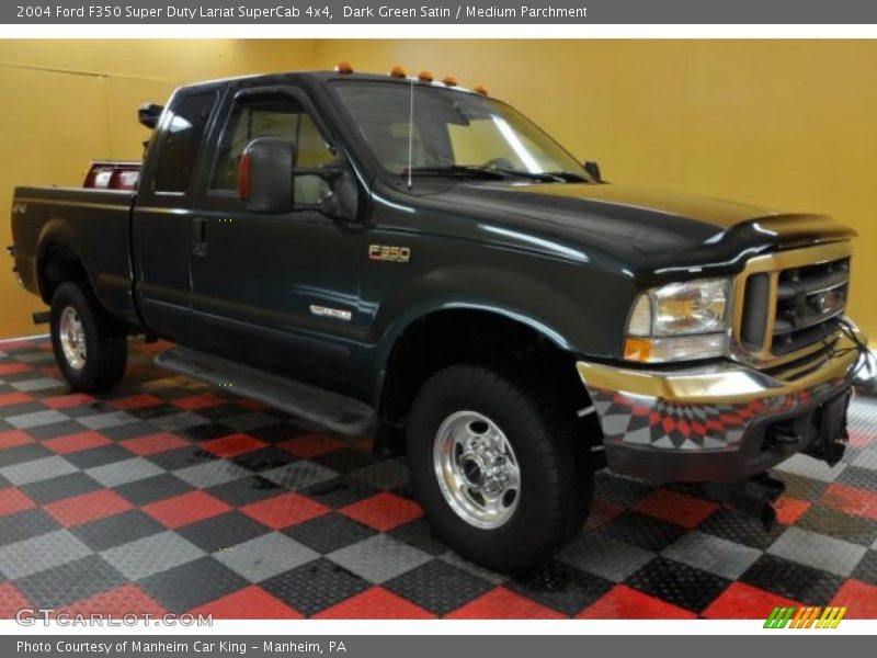 Dark Green Satin / Medium Parchment 2004 Ford F350 Super Duty Lariat SuperCab 4x4
