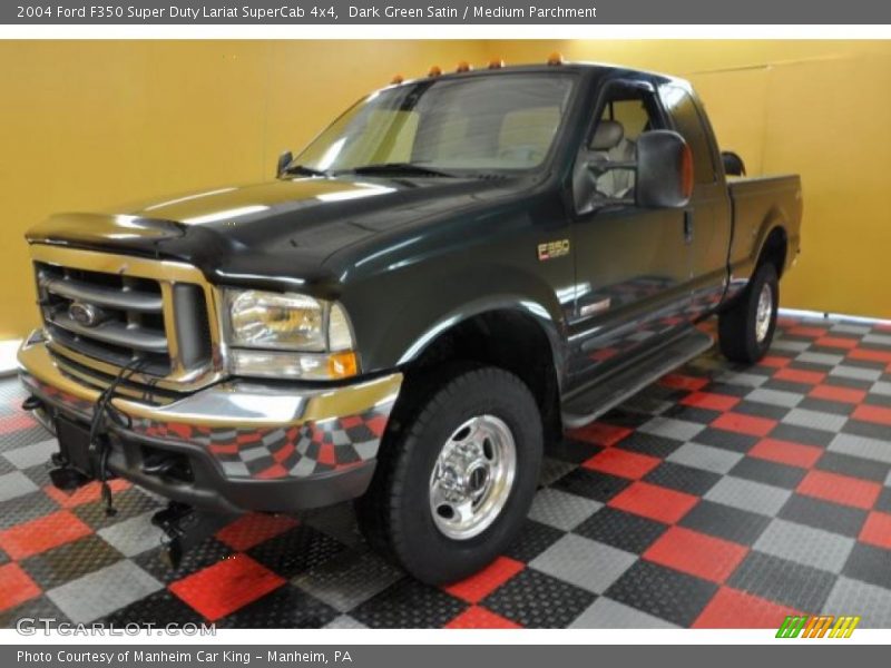 Dark Green Satin / Medium Parchment 2004 Ford F350 Super Duty Lariat SuperCab 4x4