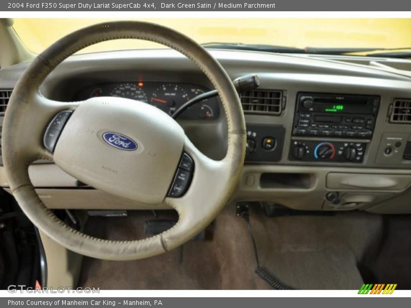 Dark Green Satin / Medium Parchment 2004 Ford F350 Super Duty Lariat SuperCab 4x4