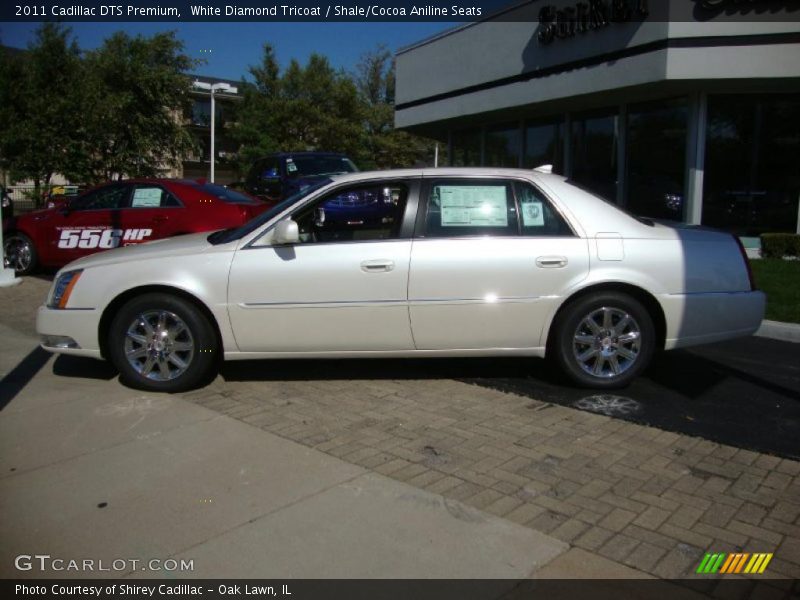 White Diamond Tricoat / Shale/Cocoa Aniline Seats 2011 Cadillac DTS Premium