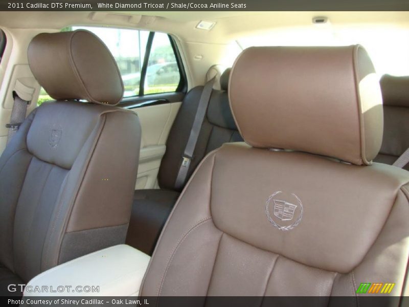 White Diamond Tricoat / Shale/Cocoa Aniline Seats 2011 Cadillac DTS Premium